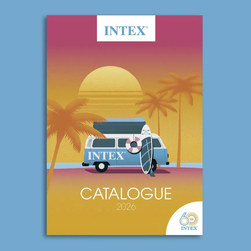 Le nouveau catalogue Intex 2026 pour les 60 ans de l&rsquo;entreprise.